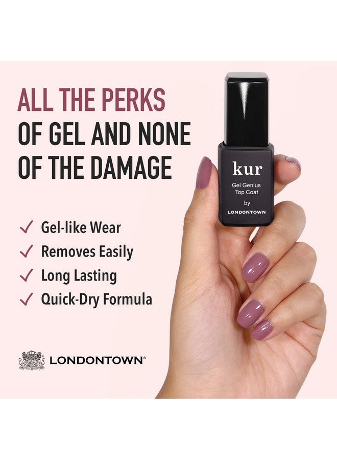 LONDONTOWN Kur Gel Genius Quick Dry Top Coat, Vegan, Cruelty & Paraben Free, Clear, 0.4 Fl Oz, Packaging may vary - Image 2