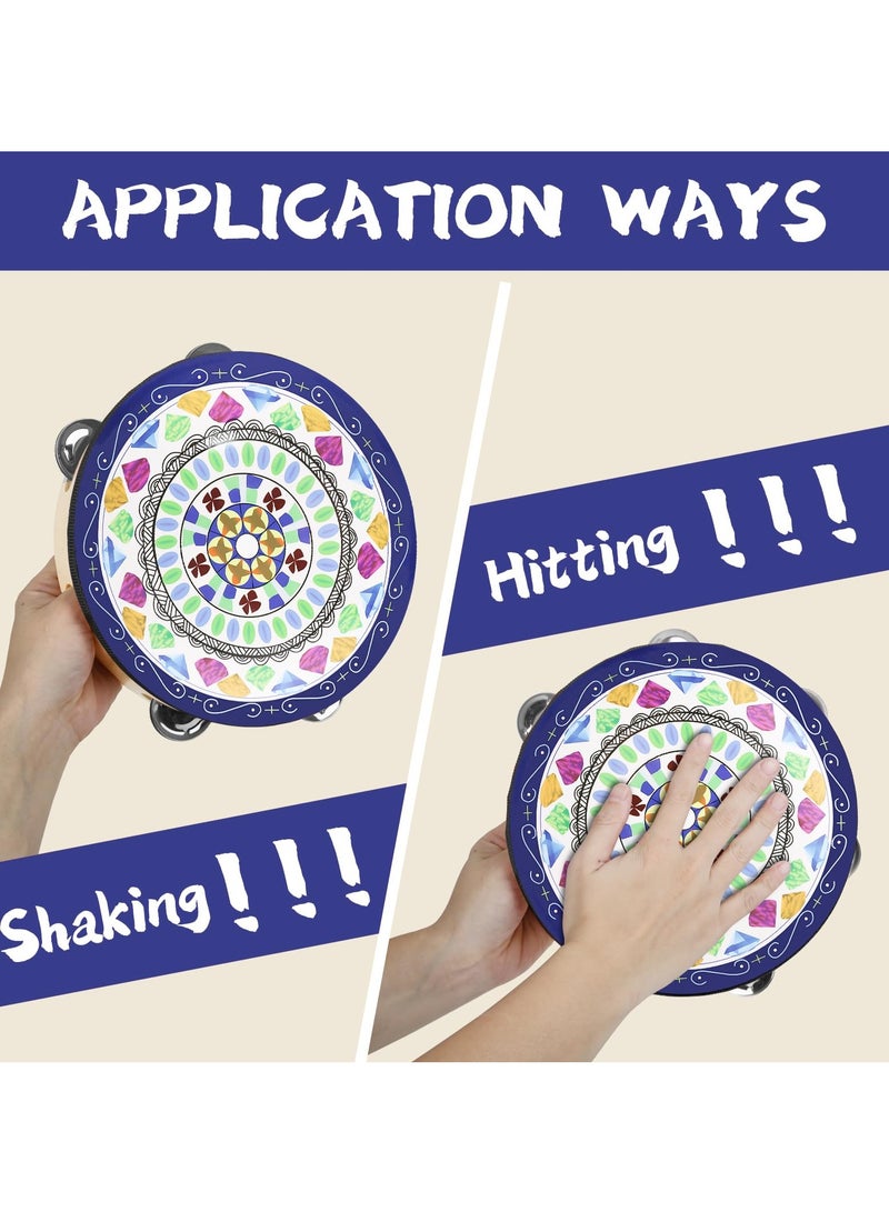 8-Inch Handheld Tambourine for Kids and Adults, Perfect Percussion Instrument for Family Fun, School Events, and Unique Gifts - Image 4