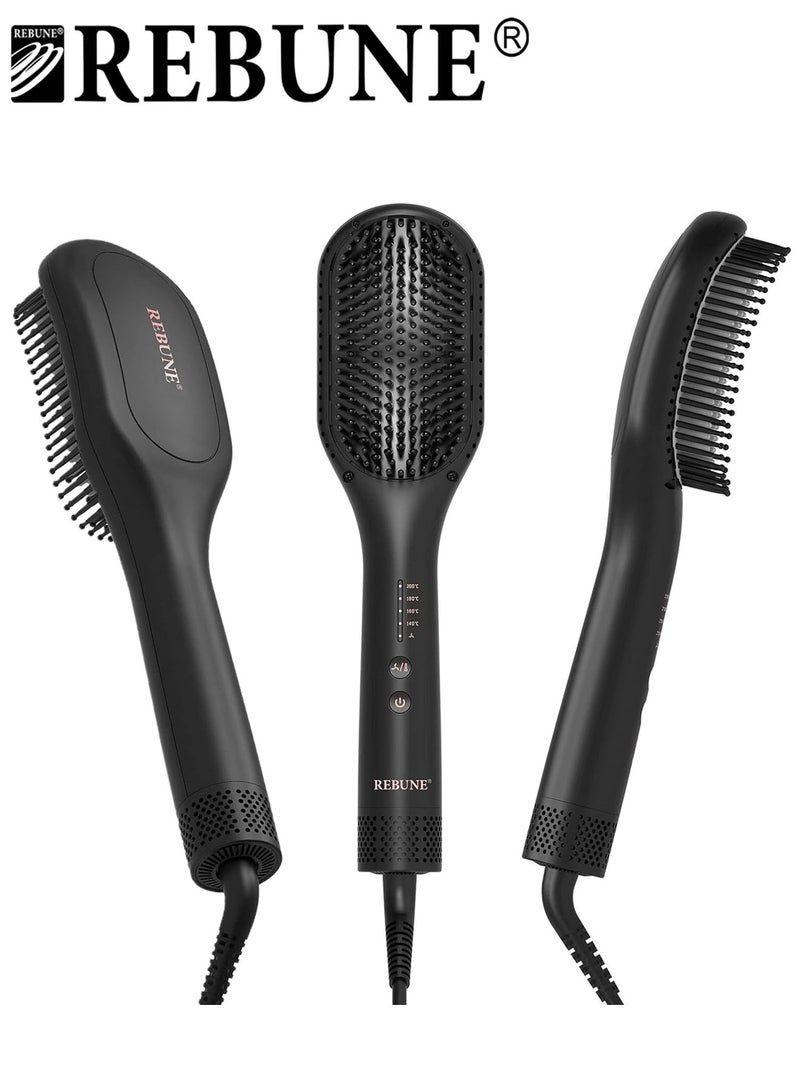 REBUNE Original RE-AB002 Hair Straightener Brush 3 In 1 Hot Air Styler Negative Ion Hot Air & PTC Dual Heating Technology Comb With EVA Case - Image 1