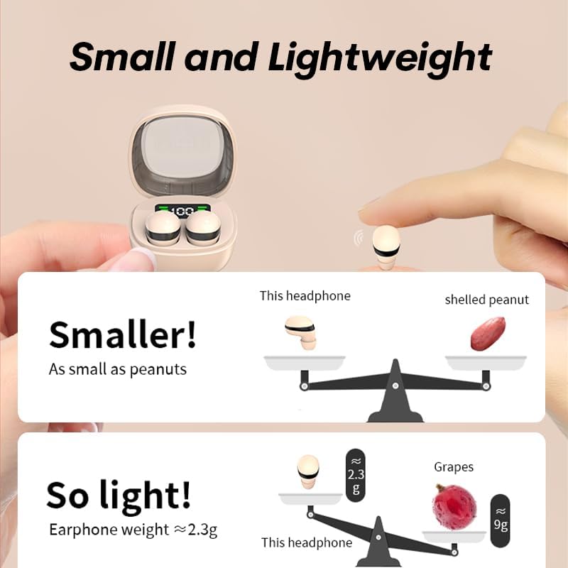 Loluka Black Invisible Earbuds Bluetooth, Discreet Smallest Hidden Tiny Bluetooth Mini Micro Earbuds for Work, Invisible Sleep Wireless Earphone Waterproof Headphones for Small Ears Canals Buds - Image 3