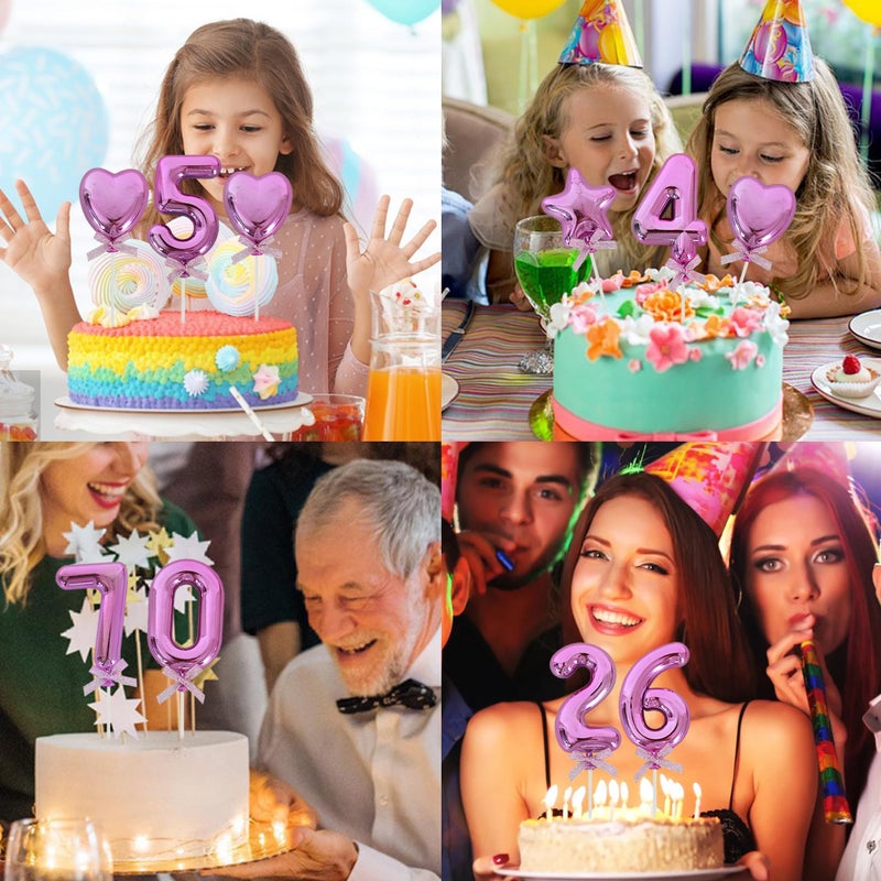 بيشيدا Beishida 3d Cake Topper Hot Pink 3 أرقام عيد ميلاد سعيد Topper 30th 40th Cake Toppers Toppers for Party Wedding Anniversary Decorations - Image 5