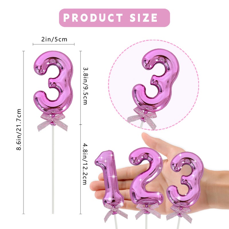 بيشيدا Beishida 3d Cake Topper Hot Pink 3 أرقام عيد ميلاد سعيد Topper 30th 40th Cake Toppers Toppers for Party Wedding Anniversary Decorations - Image 2
