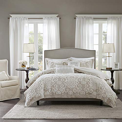 Harbor House Harbor House 100 Cotton Duvet Set  Trendy Tufted Textured Design All Season Cozy Bedding Modern Comforter Cover Matching Shams Suzanna Taupe King106x90 3 Piece 