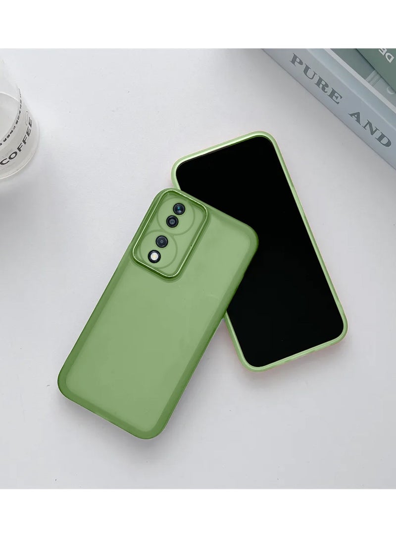 Wtech Soft Transparent TPU Silicone Ultra Thin Phone Stylish Electroplated Camera Border Case Cover For Honor X7b 4G 2023 Olive - Image 2