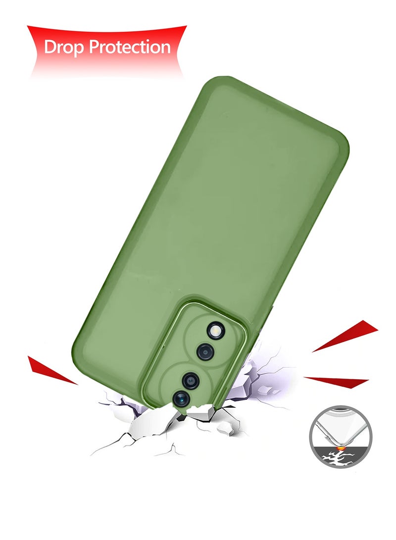 Wtech Soft Transparent TPU Silicone Ultra Thin Phone Stylish Electroplated Camera Border Case Cover For Honor X7b 4G 2023 Olive - Image 3