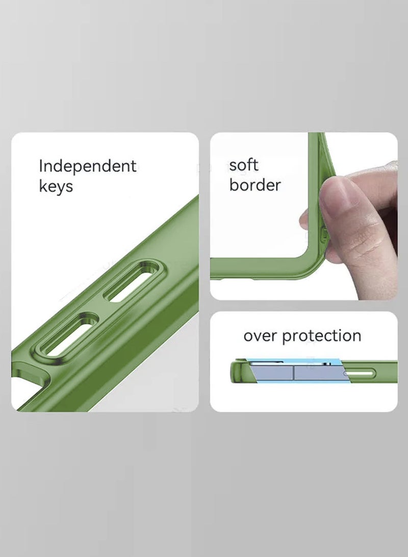 Wtech Soft Transparent TPU Silicone Ultra Thin Phone Stylish Electroplated Camera Border Case Cover For Honor X7b 4G 2023 Olive - Image 4