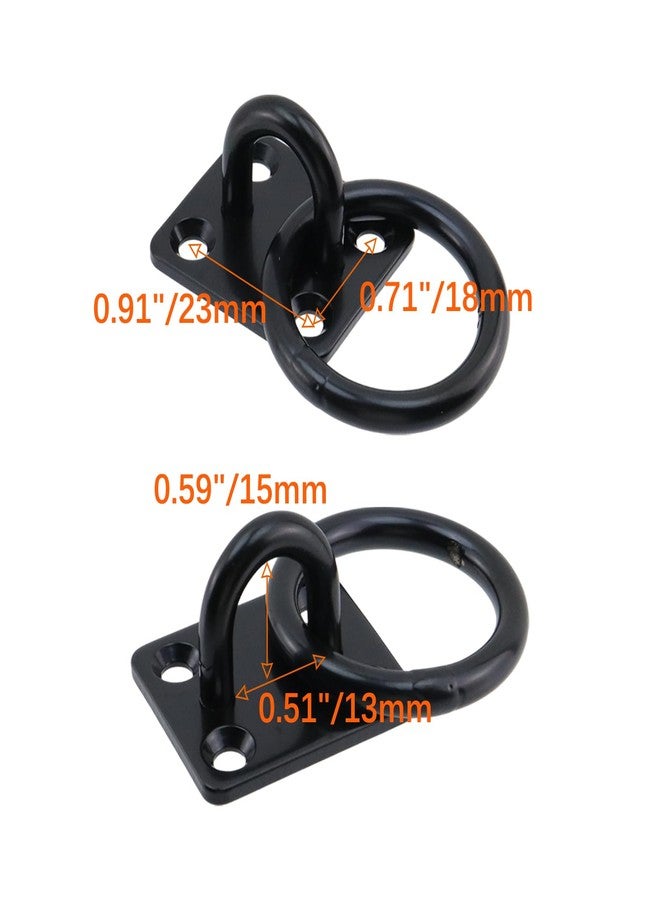 Semetall خطافات وحلقات تثبيت Semetall M5 سوداء اللون للسقف والجدار - عبوة من 4 قطع، مصنوعة من الفولاذ المقاوم للصدأ 304، حلقات تثبيت شديدة التحمل لتجهيزات القوارب، وأراجيح اليوغا، والأراجيح الشبكية، والتعليق البحري (مربعة الشكل). - Image 3