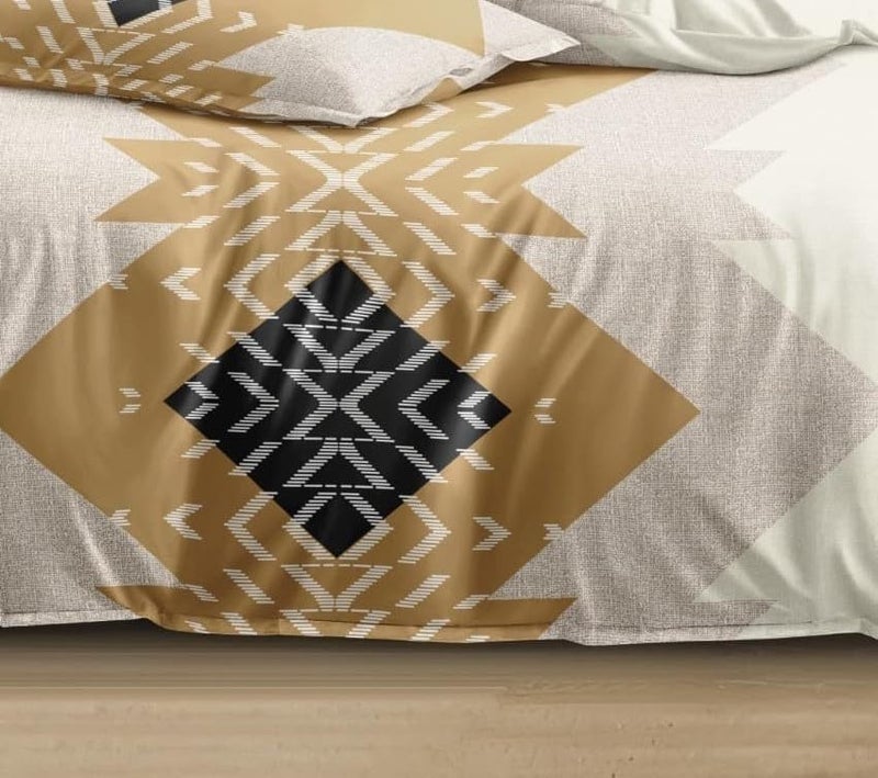 Ab Home Decor Ab Home Decor 210 TC Soft Touch Hypoallergenic Microfiber Bedsheet for Double Bed King Size 90x100 Inch with 2 Large Pillow CoversWrinkle Free 3pcs Bed Linen SetCream Black  - Image 2