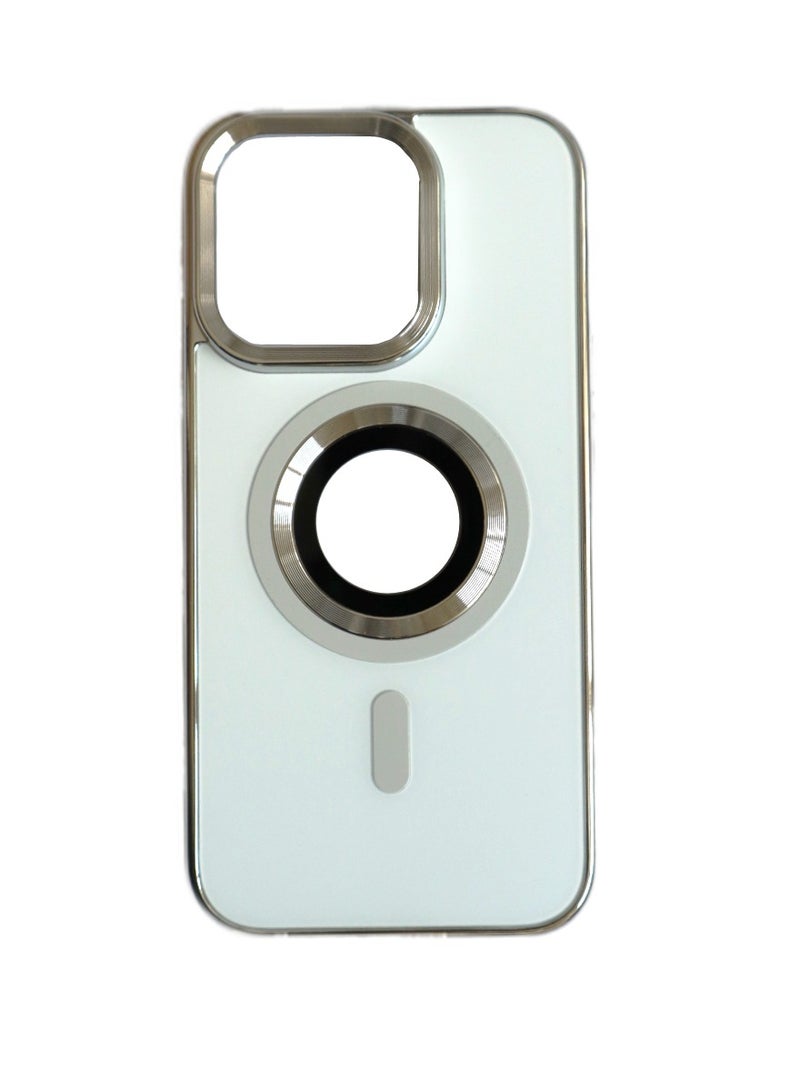 iPhone 15 Pro MagSafe Case 6.1 inch Matte Magnetic Shockproof Protective Phone Case Cover For Apple iPhone 15 Pro White