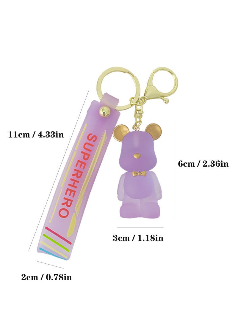SYOSI Bear Keychains, Key Chain Bear Accessories for Women Girls, Key Ring for Car Keys, Handbags, Backpack, Wallet, Keychain Bracelets Pink  - Image 4