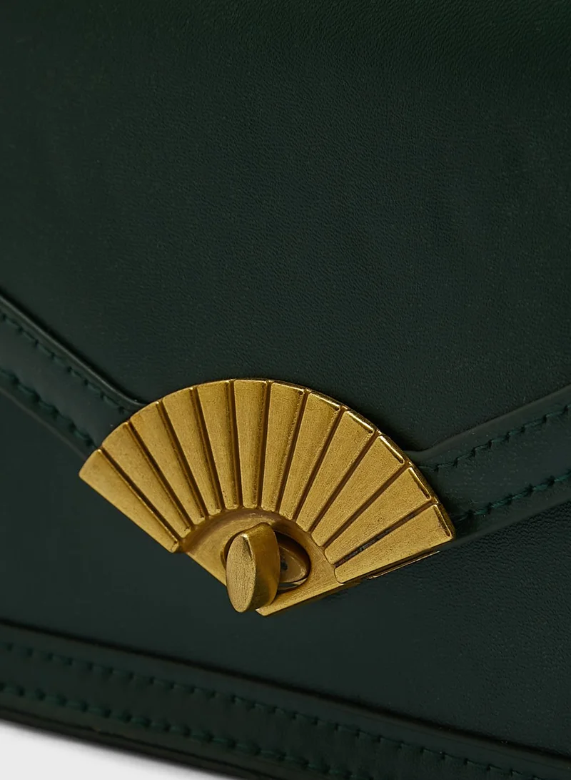 ELLA Pealr And Chain Strap Handbag With Fan Clasp