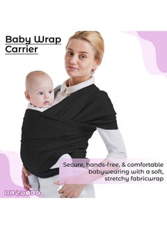 BEMBIKA Baby Essential Hands Free Baby Carrier Wrap Breathable Lightweight Baby Wrap Carrier Cloth Suitable For Newborn Infants (Black)  - Image 4
