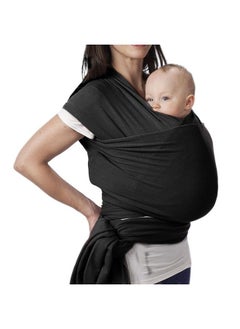BEMBIKA Baby Essential Hands Free Baby Carrier Wrap Breathable Lightweight Baby Wrap Carrier Cloth Suitable For Newborn Infants (Black)  - Image 2