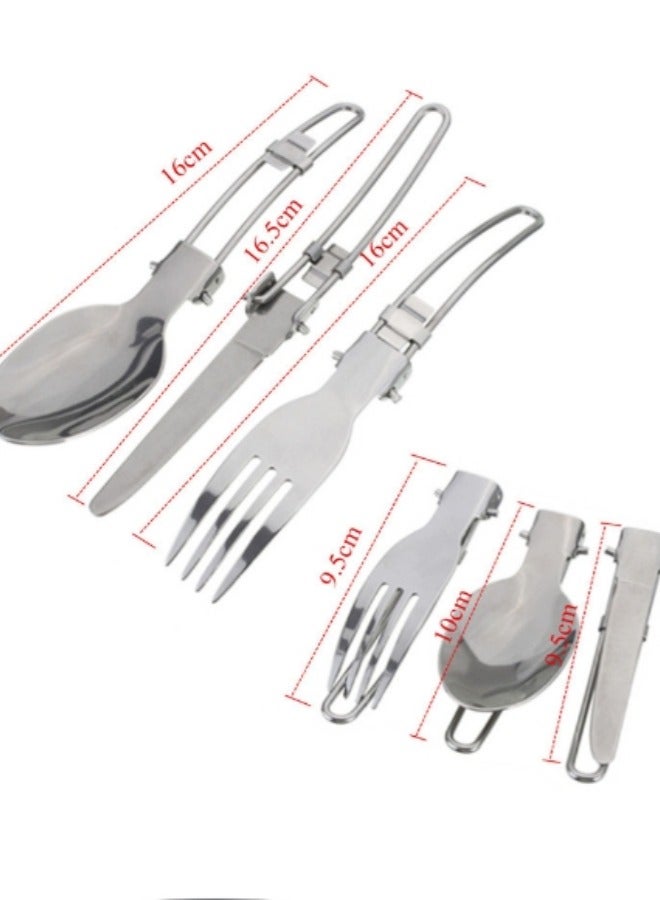 Complete Camping Cookware Mess Kit,12 Pcs Camping Kit- Non-Stick Lightweight Pot With Stove Stainless Steel Fork Spoon And Carry Mesh Bag,Portable Camping Utensils For Hiking,Picnics  - Image 3