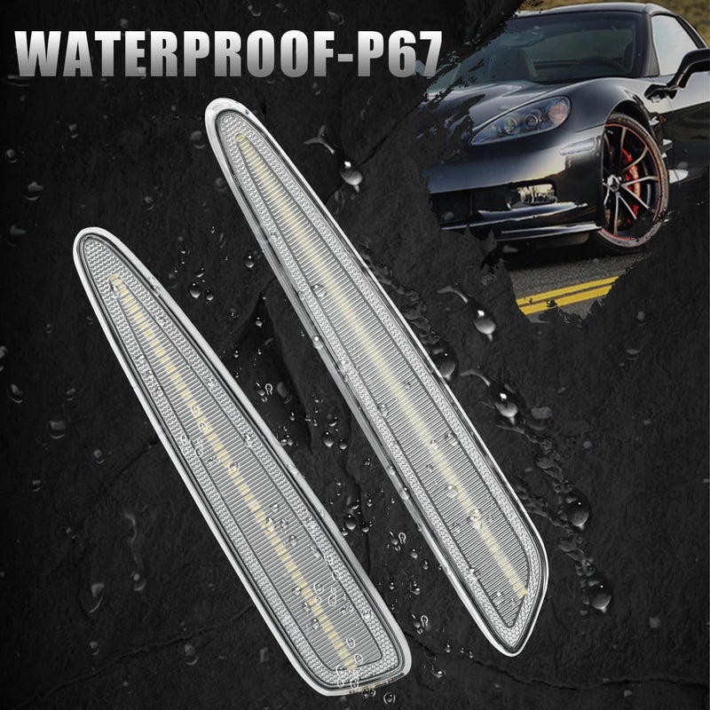 ROCCS 4PCS White LED Side Marker Lights for Chevy Corvette C6 Z06 ZR1 (2005-2013) - Image 4