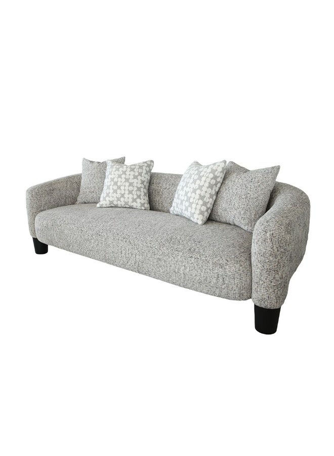 DANUBE HOME Retrova 3 Seater Fabric Sofa  | Modern Design Three Seat Sofas | Comfortable Living Room Furniture L237xW92xH71cm - Beige - Image 2