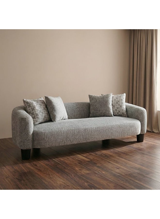 Retrova 3 Seater Fabric Sofa | Modern Design Three Seat Sofas | Comfortable Living Room Furniture L237xW92xH71cm - Beige