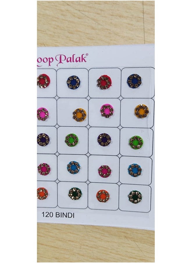 ATCUSA Women Fashion Premium Spiral Book 120 Round bindis | Multicolored | Red | Black | Maroon | Bindi with Crystals - Bridal Forehead Decor / Belly Decor / Stickers for crafts / Temporary Tattoo / Body Art  - Image 3
