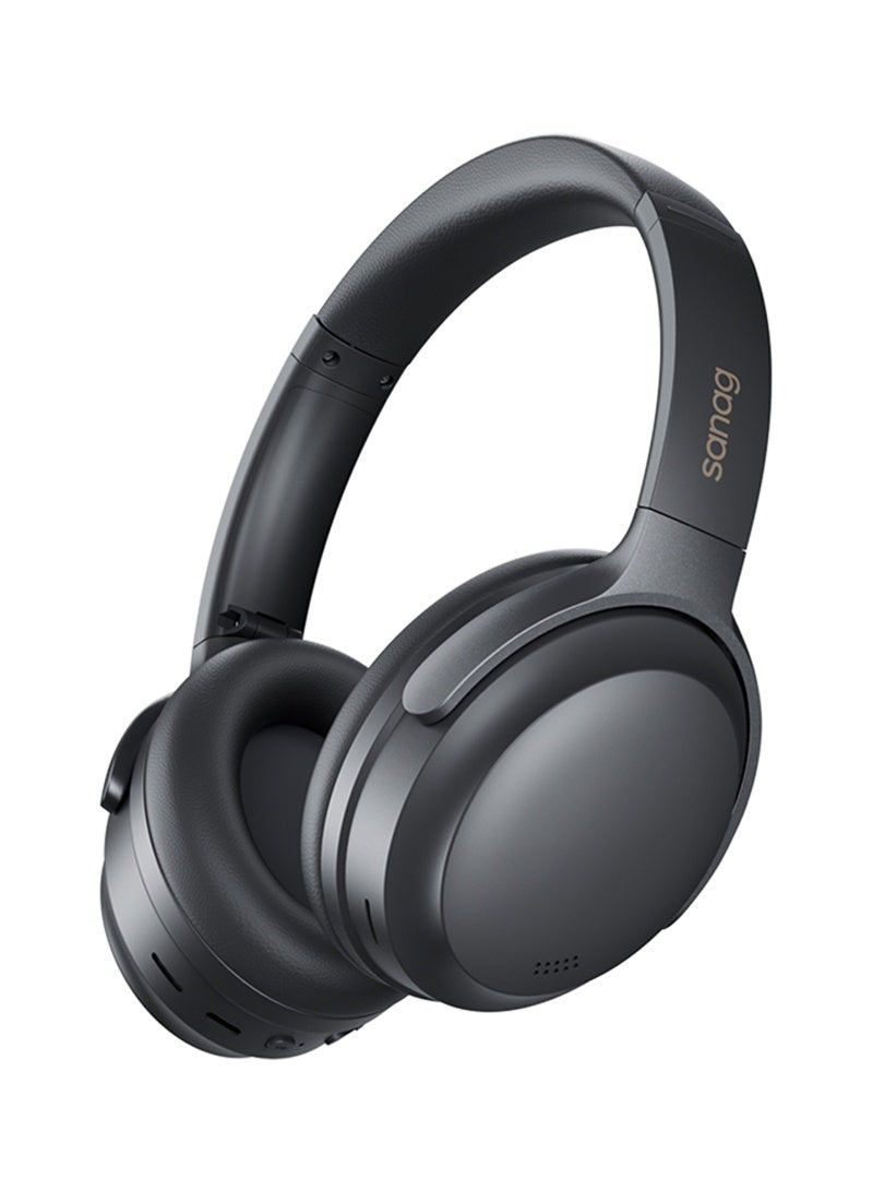 sanag Tri-Frequency Active Noise Cancellation Headphones, Hi-Res Wireless Audio, Comfortable Fit, 50H Playtime, Ultra-low Latency, 15min Quick Charge, Bluetooth 5.4, Smart App Control, D60S Black - Image 1
