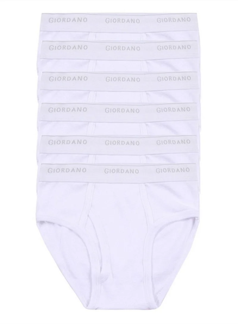 جيوردانو Solid Classic Briefs - White (6-packs)