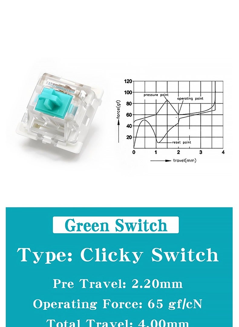 Outemu Keyboards Switch Mechanical Green Gaming Switch for Keyboard 3Pin Clicky Switches 110Pcs - Image 2