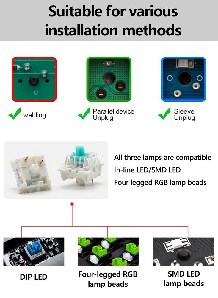 Outemu Keyboards Switch Mechanical Green Gaming Switch for Keyboard 3Pin Clicky Switches 110Pcs - Image 3
