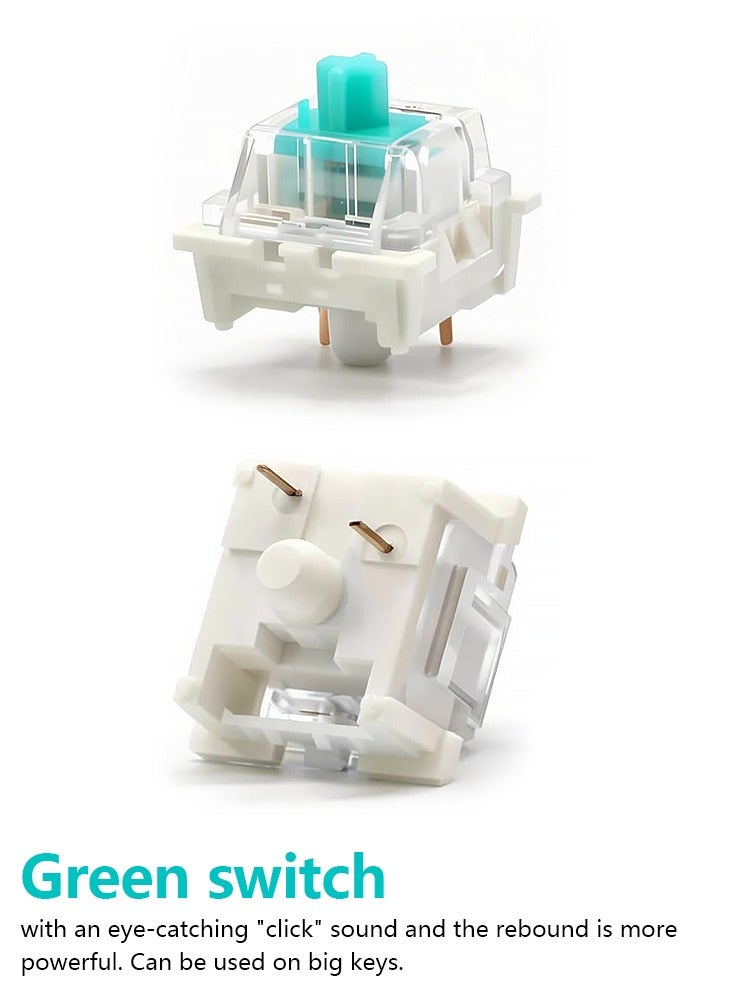 Outemu Keyboards Switch Mechanical Green Gaming Switch for Keyboard 3Pin Clicky Switches 110Pcs - Image 4
