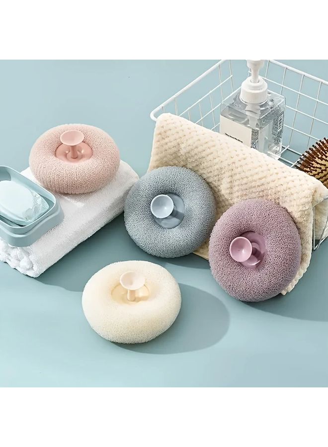 Suction Cup Massage Bath Ball With Foam Net Beige Color For Hydrotherapy And Bubble Massage - Image 2