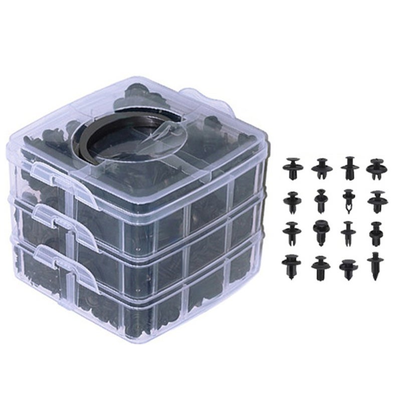 Fastener Clips 630Pcs Set: Black Nylon Anti-Wear Anti-Corrosion - Firm Hold Transparent Storage Box for Car Bus Truck Trim Repair - Image 2