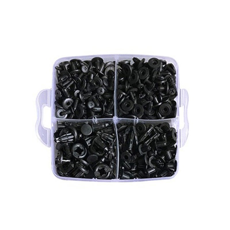 Fastener Clips 630Pcs Set: Black Nylon Anti-Wear Anti-Corrosion - Firm Hold Transparent Storage Box for Car Bus Truck Trim Repair - Image 1