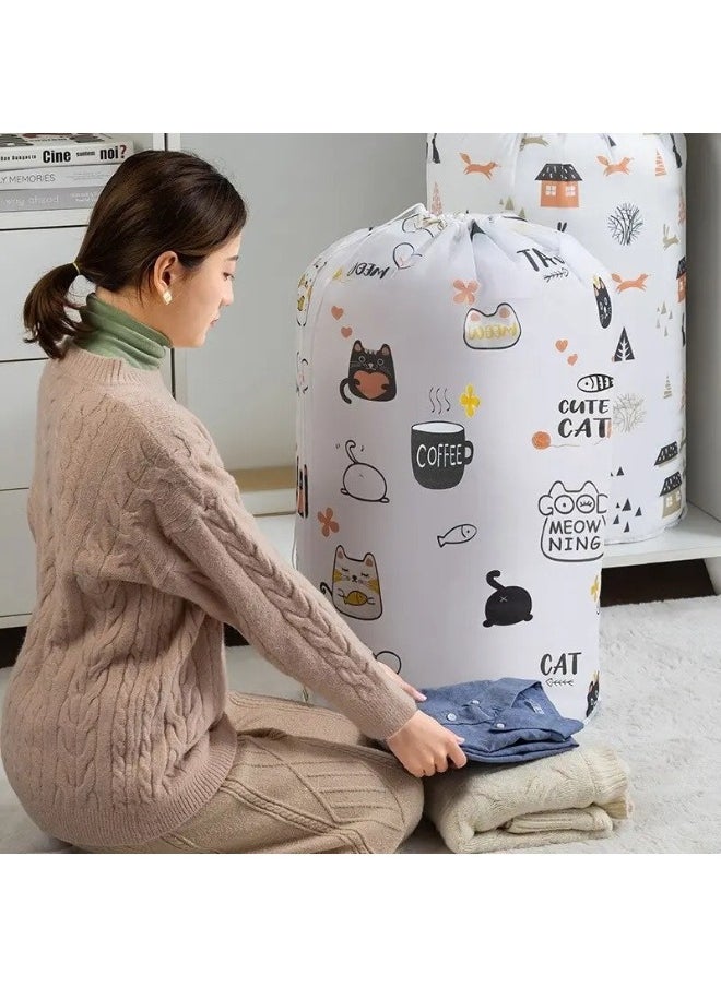 Generic 5pcs Large Portable Drawstring Storage Bag Quilt Organizer Toy Storage Clothes Bag Cute Design Home Organizer Multicolor 85*45cm  - Image 3