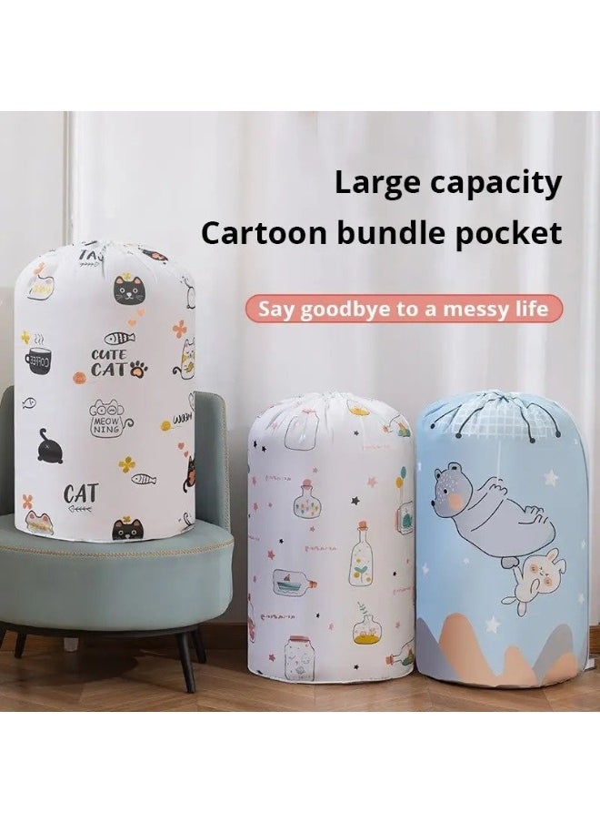 Generic 5pcs Large Portable Drawstring Storage Bag Quilt Organizer Toy Storage Clothes Bag Cute Design Home Organizer Multicolor 85*45cm  - Image 2