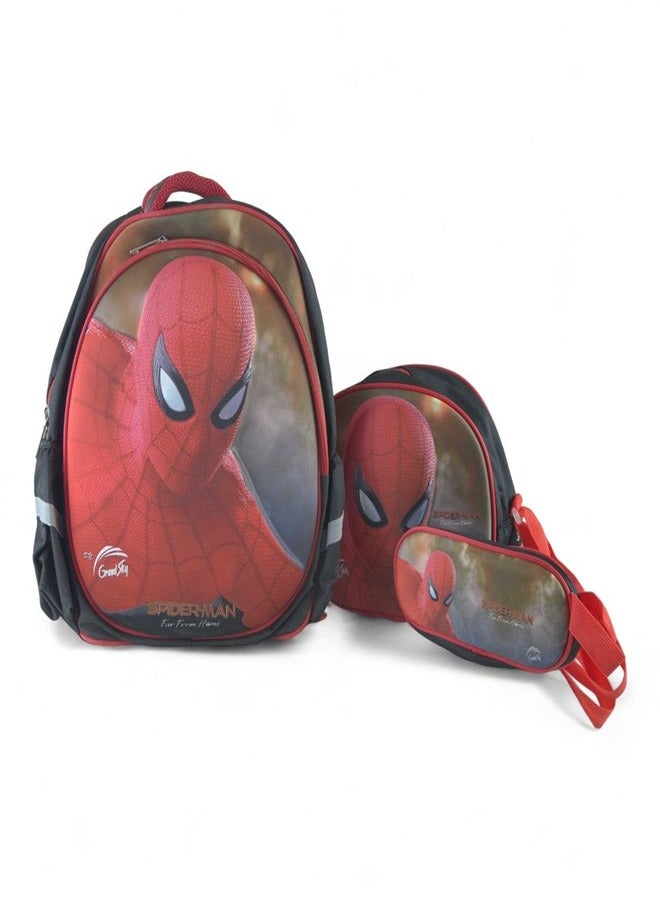 Grand Sky Spider Man School Backpack with 2 Bags 17 inch - GS17-B  - Image 1