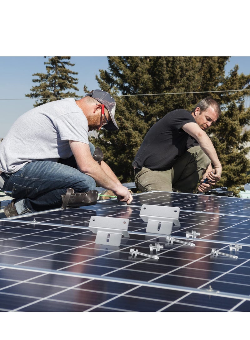 KASTWAVE Solar Panel Mounting Brackets, Solar Panel Aluminum Z Shaped Brackets ,Holders with Screw and Nuts for RV Boat Wall Caravans Yacht Roof Solar Panel Mounting (4 Sets) - Image 4