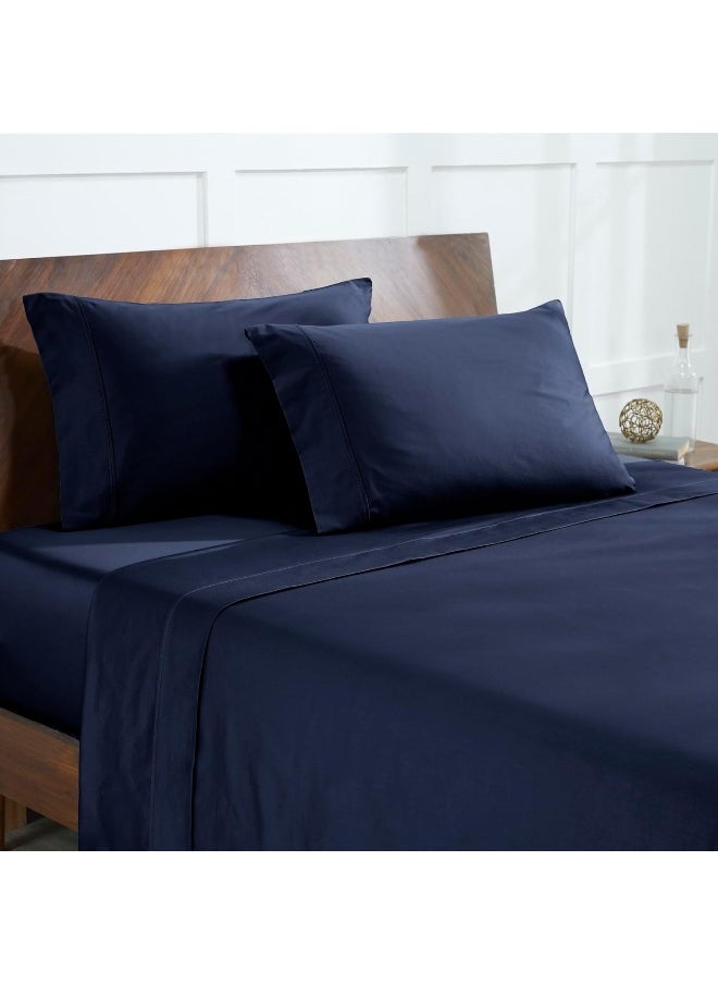 Modern Threads Modern Threads 400 Thread Count 100% Egyptian Cotton 4-Piece Sheet Set, Ultra Soft, Breathable, Durable, Luxurious Bedding, Navy Full  - Image 1