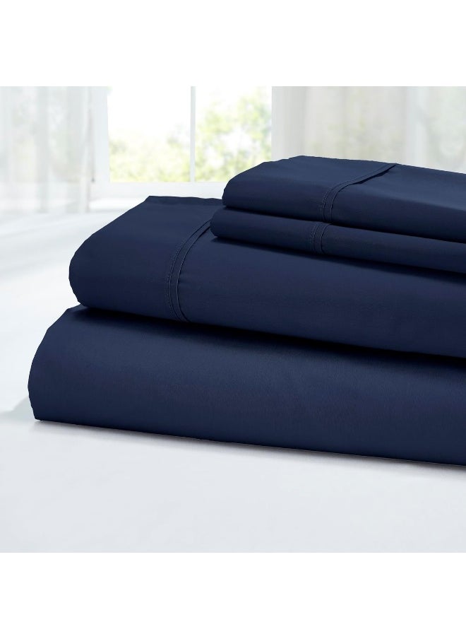 Modern Threads Modern Threads 400 Thread Count 100% Egyptian Cotton 4-Piece Sheet Set, Ultra Soft, Breathable, Durable, Luxurious Bedding, Navy Full  - Image 2