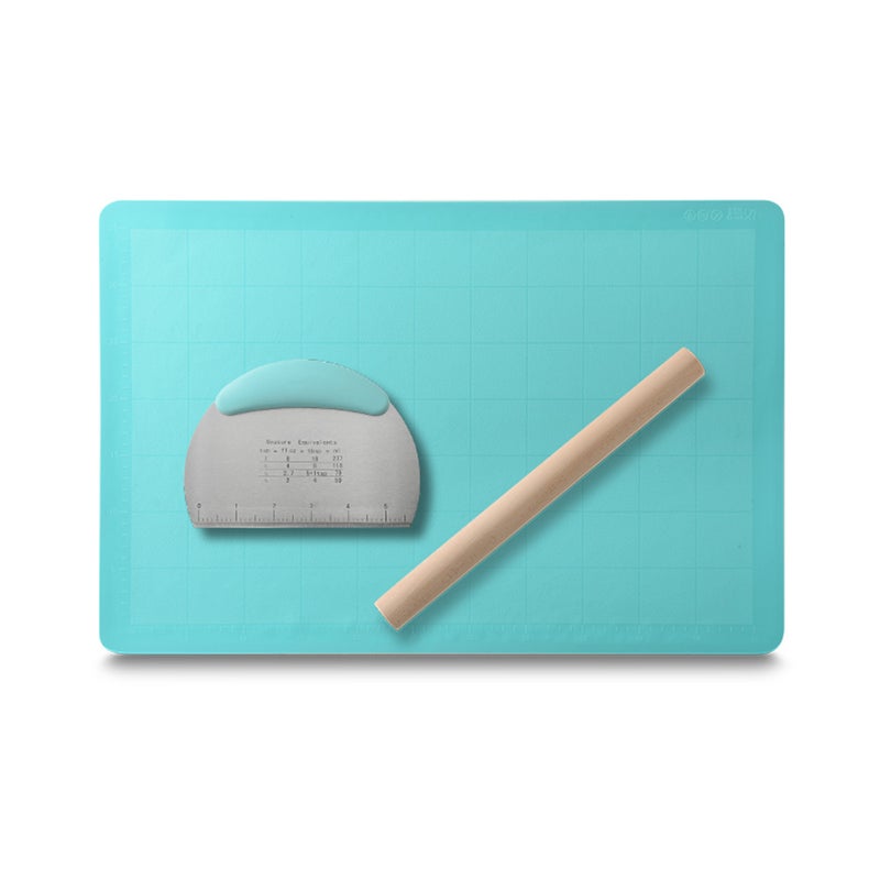 Silicone Baking Mat Dough Pad Bake Pad Rolling Pin Dough Scraper Dough Cutter Non stick for Bake Pizza Cake - Image 1