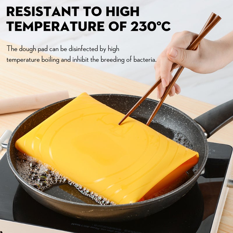 Silicone Baking Mat Dough Pad Bake Pad Rolling Pin Dough Scraper Dough Cutter Non stick for Bake Pizza Cake - Image 5