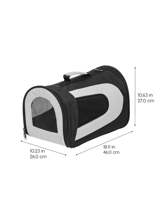 IRIS IRIS USA Large Soft Sided Carrier with Shoulder Strap, Sturdy Collapsible Water Resistant Cat Dog Pet Carrier with Padded Bottom and Top Handle for Travel Road Trip, Black  - Image 2