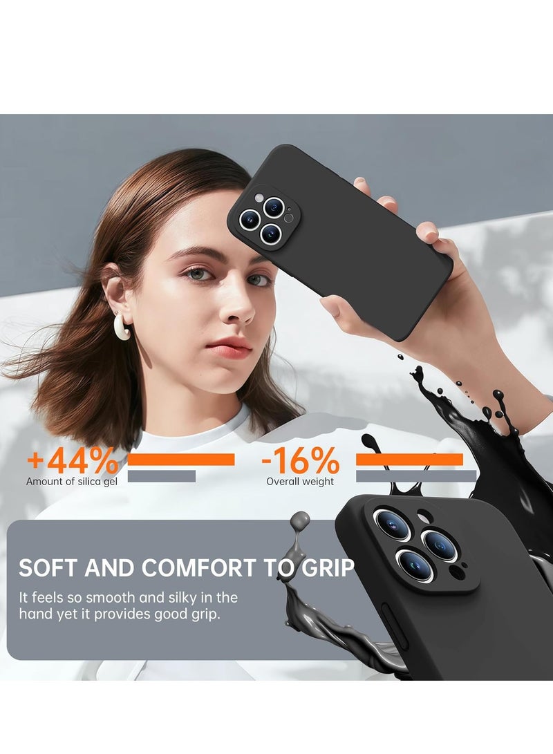 ELTRAZONE iPhone 16 Pro Max Case with 2 Screen Protectors – Liquid Silicone Protective Phone Case (6.9") – Compatible with MagSafe – Upgraded Camera Protection – Black - Image 3