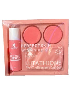 Perfect Skin Whitening Kit Maintenance, Tailored for Promoting Radiance, Hydrates, Balances, and Prevents Future Damage. Set Includes, Collagen Soap, Night Cream, Sunblock Cream SPF 35, and 60ml Toner.  - Image 1