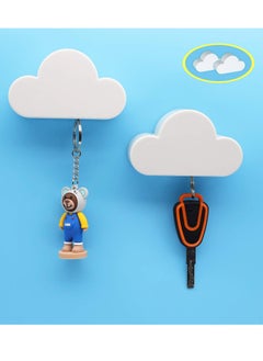 Peachjoy 2PCS Magnetic Key Holder, Cloud Key Hook Novelty Key Organizer Strong Magnetic Hanger Cute Home Decor Decorative Key Hook Secure Key Hanger Magnets Keep Keychains and Loose Keys Securely in Place  - Image 1