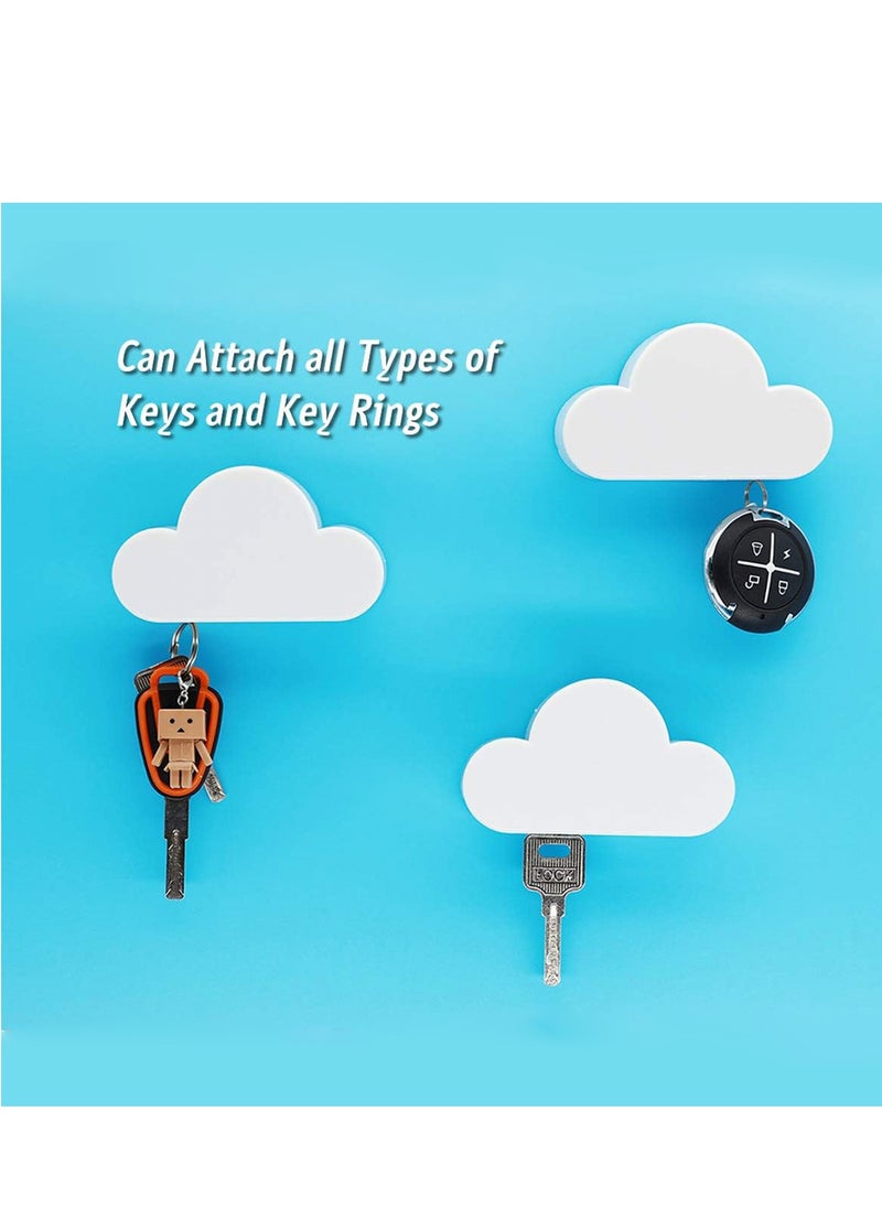 Peachjoy - 2PCS Magnetic Key Holder, Cloud Key Hook Novelty Key Organizer Strong Magnetic Hanger Cute Home Decor Decorative Key Hook Secure Key Hanger Magnets Keep Keychains and Loose Keys Securely in Place - Image 1