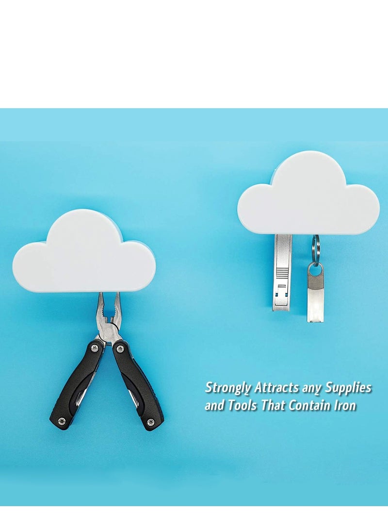 Peachjoy - 2PCS Magnetic Key Holder, Cloud Key Hook Novelty Key Organizer Strong Magnetic Hanger Cute Home Decor Decorative Key Hook Secure Key Hanger Magnets Keep Keychains and Loose Keys Securely in Place - Image 1
