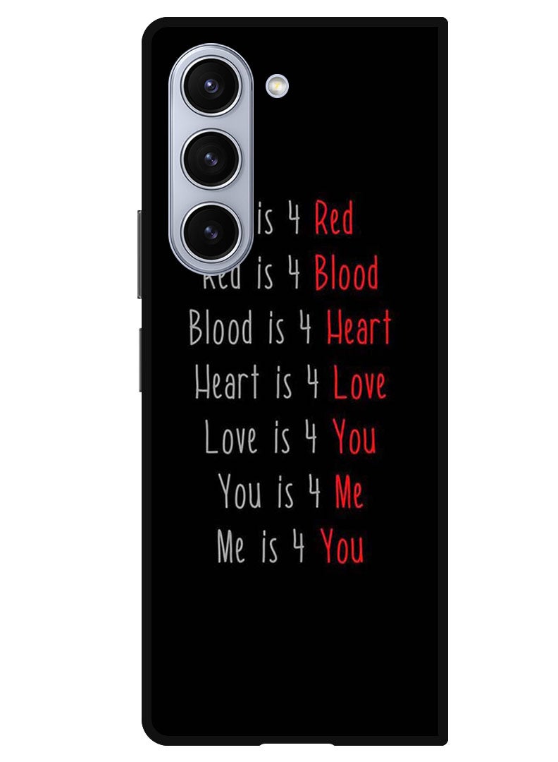 Protective Case Anti Scratch Shock Proof Bumper Cover For Samsung Galaxy Z Fold 5 Love Quote
