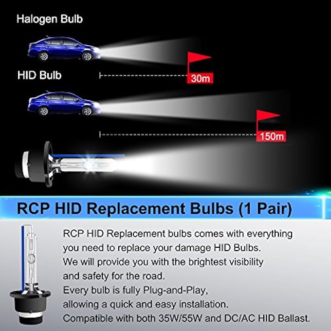 RCP D4S8  A Pair D4S D4R 8000K Xenon Hid Replacement Bulb Ice Blue Metal Stents Base 12V Car Headlight Lamps Head Lights 35W - Image 3