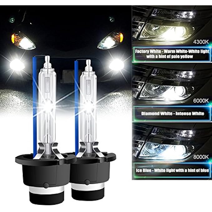 RCP D4S8  A Pair D4S D4R 8000K Xenon Hid Replacement Bulb Ice Blue Metal Stents Base 12V Car Headlight Lamps Head Lights 35W - Image 2