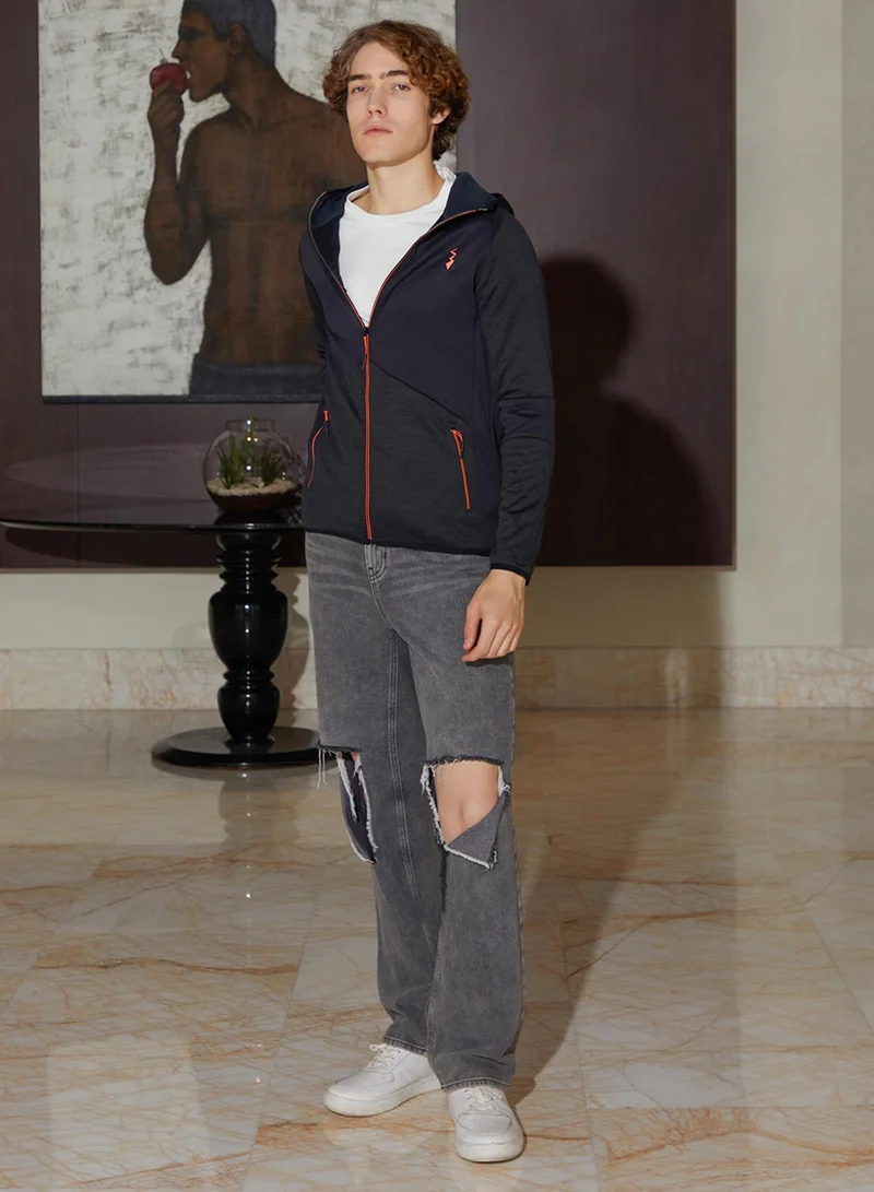 كامبوس سوترا Men's Granite Black Zip-Front Activewear Jacket