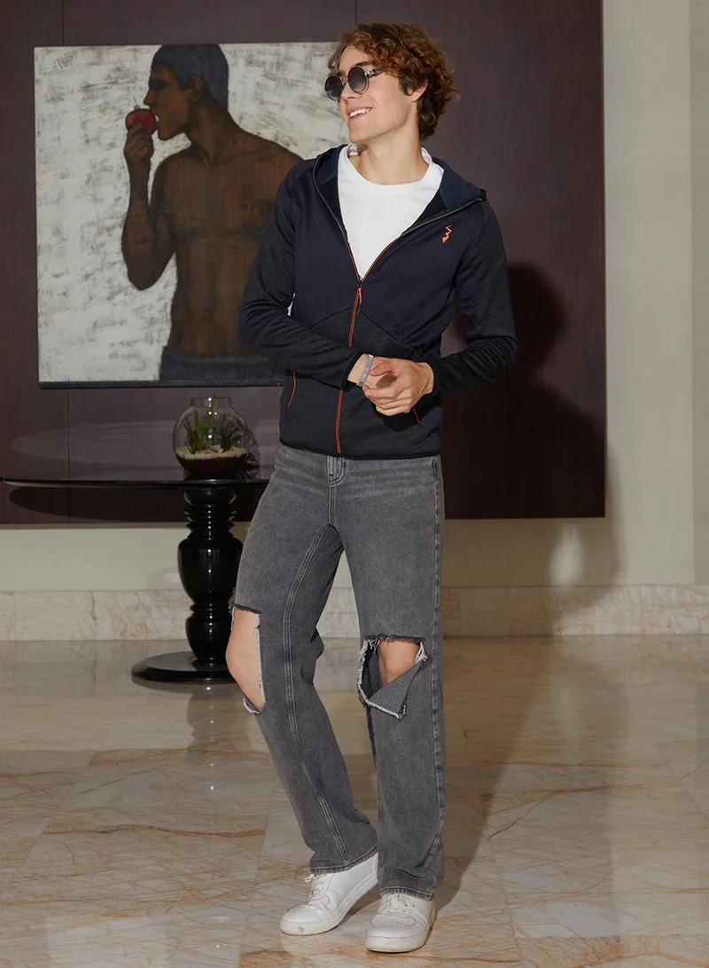 كامبوس سوترا Men's Granite Black Zip-Front Activewear Jacket
