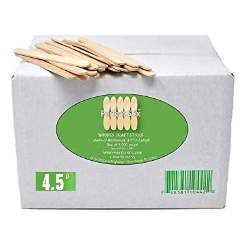 Perfect Stix - PS-114st-1,000 4.5" Craft Sticks/ Ice Cream Sticks/ Natural Wood - Box of 1,000ct - Image 1